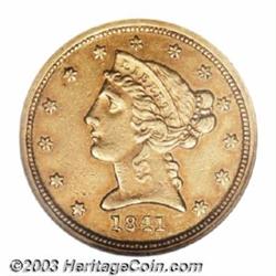 1841-C $5 AU53 NGC.