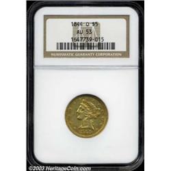 1844-O $5 AU53 NGC.