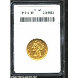 1845-D $5 XF45 ANACS.