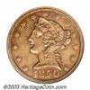 Image 1 : 1850-C $5 Weak C AU55 NGC.
