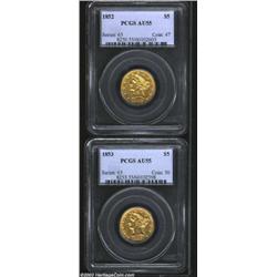 1853 AU55 PCGS,