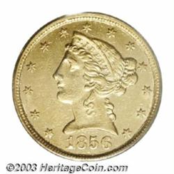1856-C $5 AU55 PCGS.