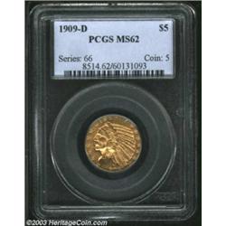 1909-D $5 MS62 PCGS.