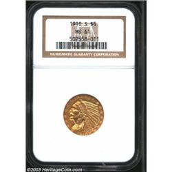 1910-S $5 MS61 NGC.