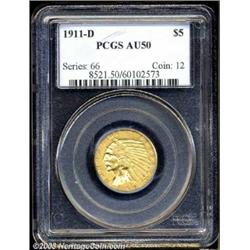 1911-D $5 AU50 PCGS.