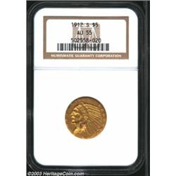 1912-S $5 AU55 NGC.