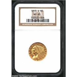 1913-S $5 MS60 NGC.