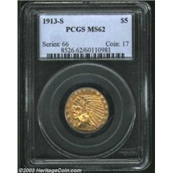 1913-S $5 MS62 PCGS.