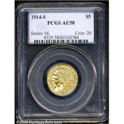 1914-S $5 AU58 PCGS.