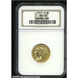1915-S $5 AU58 NGC.