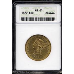 1879 $10 MS61 ANACS.