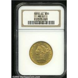 1890-CC $10 MS61 NGC.