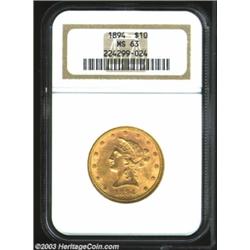 1894 $10 MS63 NGC.