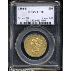 1894-S $10 AU50 PCGS.