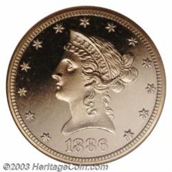 1886 $10 PR66 Cameo NGC.