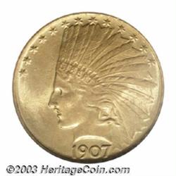 1907 $10 No Motto MS64 PCGS.