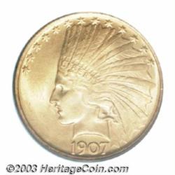 1907 $10 No Motto MS65 PCGS.