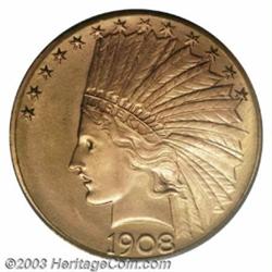 1908-D $10 Motto MS66 PCGS.