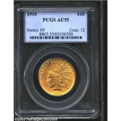 1910 $10 AU55 PCGS.