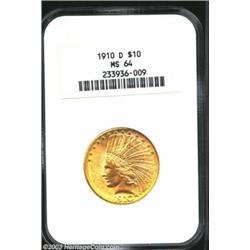1910-D $10 MS64 NGC.
