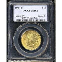 1914-S $10 MS62 PCGS.