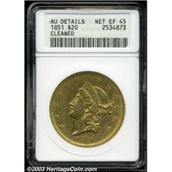 1851 $20 XF45--Cleaned--ANACS.