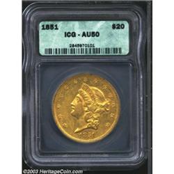 1851 $20 AU50 ICG.