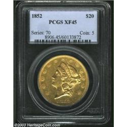 1852 $20 XF45 PCGS.