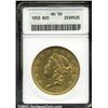 Image 1 : 1853 $20 AU50 ANACS.
