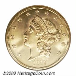 1857-S $20 MS65 NGC.