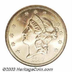 1857-S $20 MS65 NGC.