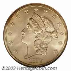 1857-S $20 MS66 NGC.