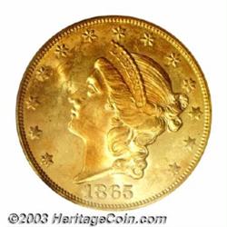 1865-S $20 MS64 PCGS.