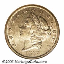 1867-S $20 AU55 NGC.