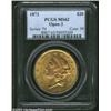 Image 3 : 1873 $20 Open 3 MS62 PCGS.