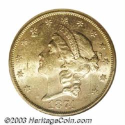 1874-S $20 MS61 NGC.