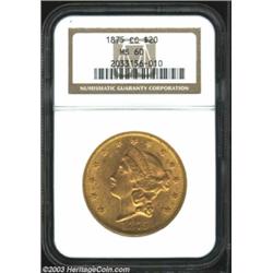 1875-CC $20 MS60 NGC.