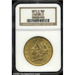 1876-S $20 AU58 NGC.