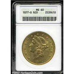 1877-S $20 MS60 ANACS.