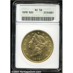 1878 $20 AU58 ANACS.