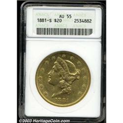 1881-S $20 AU55 ANACS.