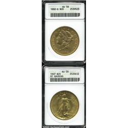 1907 Saint-Gaudens Double Eagle AU58 ANACS,