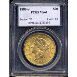 1882-S $20 MS61 PCGS.