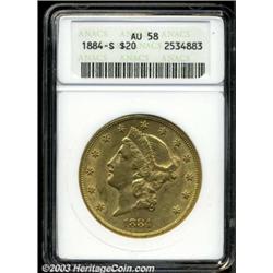 1884-S $20 AU58 ANACS.