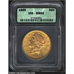 1888 $20 MS62 ICG.