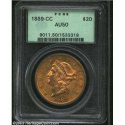 1889-CC $20 AU50 PCGS.