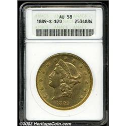 1889-S $20 AU58 ANACS.