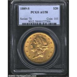 1889-S $20 AU58 PCGS.