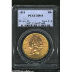 1894 $20 MS63 PCGS.