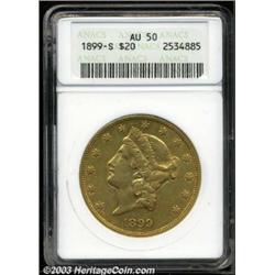 1899-S $20 AU50 ANACS.